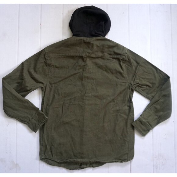 Valor Men's Olive Hooded Button-Up Jacket Shirt – Size S - Picture 6 of 6